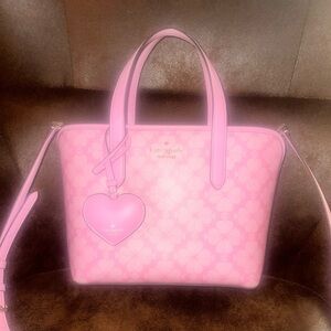 Kate Spade Spade Flower Small Tote With Heart Dangle, Parisian Rose Multi